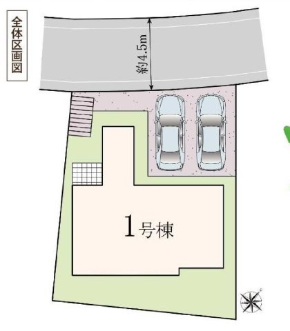 【横浜市旭区中沢2丁目75-8新築戸建て】★仲介手数料無料★（中沢小学校・旭中学校）の区画図