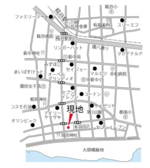 ヒューマンハイム本羽田の地図