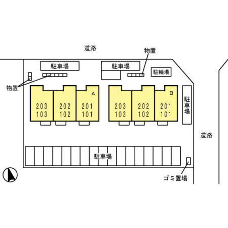 スリー・スター Ⅳ号館 Ａの区画図