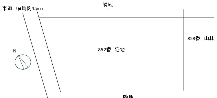 栗東市荒張　建築条件無し売土地の土地図