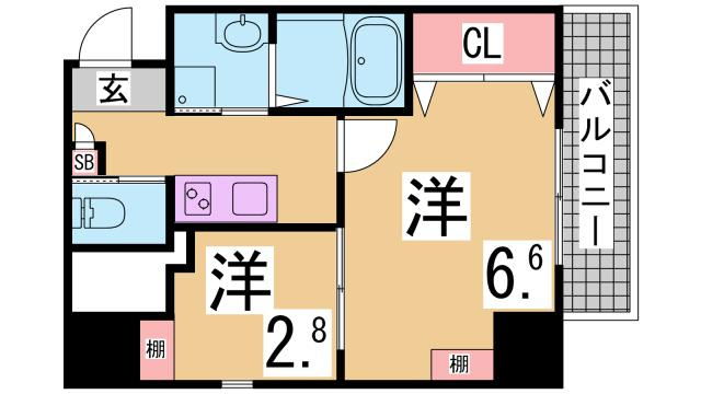 神戸市須磨区戸政町１丁目の賃貸マンションの間取り