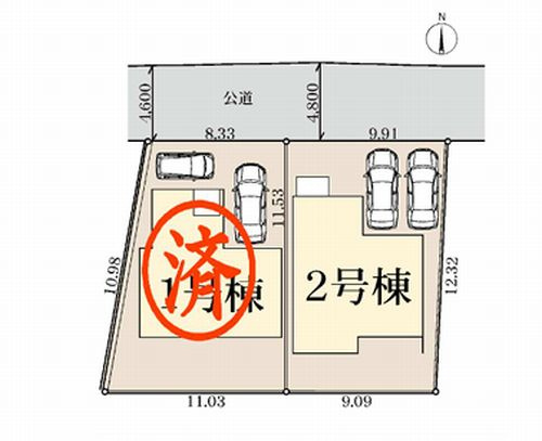 【区画図】 | 【仲介手数料０円】伊勢原市上粕屋　新築一戸建て　2号棟　全2棟 | 【仲介手数料０円】伊勢原市上粕屋　新築一戸建て　全2棟