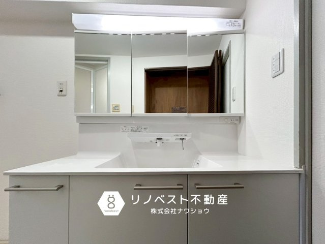 シャルマンコーポ枚岡公園 F棟のトイレ|手洗い場や収納が嬉しいトイレ。