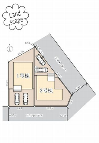 【区画図】 | 【仲介手数料０円】伊勢原市高森台3丁目第2　新築一戸建て　全2棟 | 伊勢原市高森台3丁目第2　新築一戸建て　全2棟