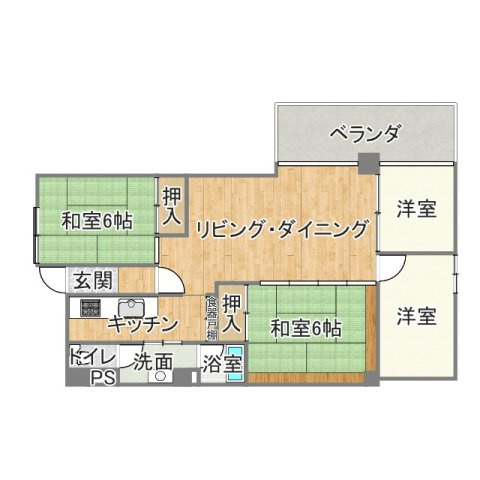 蜆塚コーポ　中央区蜆塚四丁目の間取り|4LDK/ペット相談可