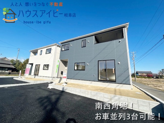 【外観】 | 羽島市上中町長間新築建売全3棟！住宅ローンの月々のご返済5万円台！お車並列3台可能！ | 羽島市上中町長間新築建売全3棟！住宅ローンの月々のご返済5万円台！お車並列3台可能！