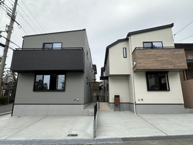 明石市松が丘1丁目新築戸建1号棟の前面道路含む現地写真