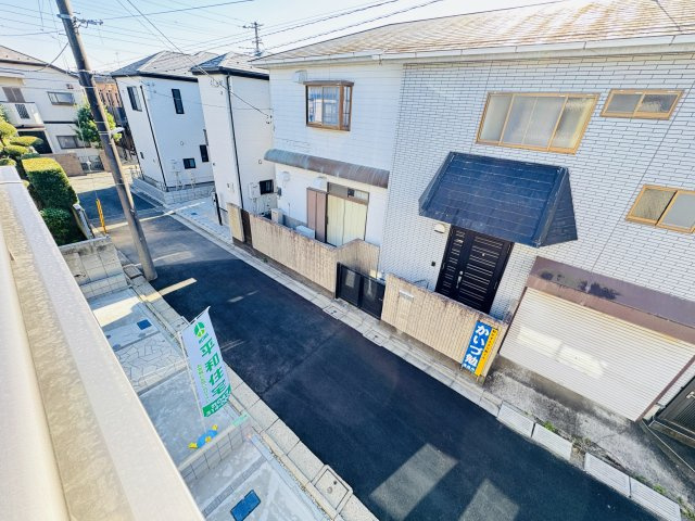 市川市菅野６丁目新築戸建【菅野小学校：5分】の展望|バルコニーより南側眺望・南道路で日当たり良好♪