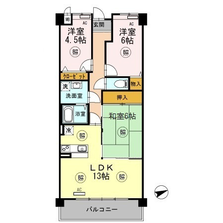 プラザハイツ二ツ屋F棟の間取り