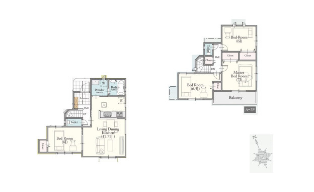 さいたま市見沼区東大宮6丁目48番　新築一戸建て　ハートフルタウン　Aの間取り|さいたま市見沼区東大宮6丁目48番　新築一戸建て　ハートフルタウン　A、4LDK、土地面積100.05m2、建物面積95.84m2