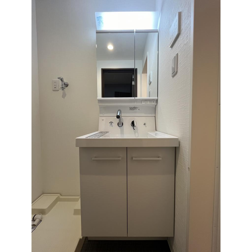 ＡＬＥＧＲＩＡ鴻池新田の洗面所|スペースが確保できる洗面所です