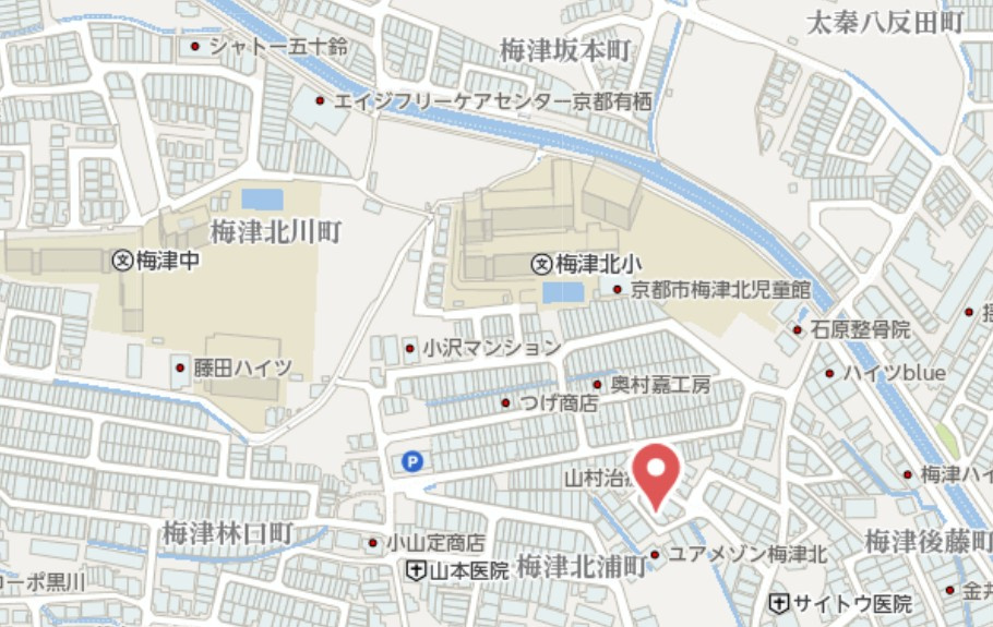 京都市右京区梅津北浦町　新築戸建の地図