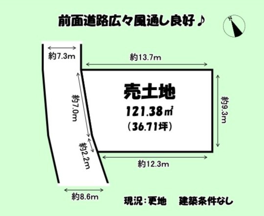 焼津市　中新田　売土地の土地図