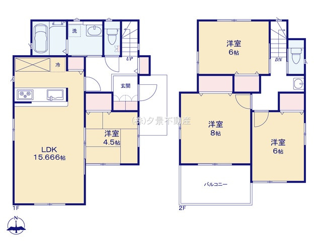 《仲介手数料無料》岩槻区府内２丁目41新築一戸建ていろどりアイタウンの間取り