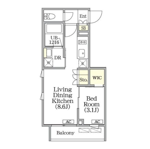 ユーレジデンス目黒東山　フリーレント1ヵ月　築浅　礼金0の間取り