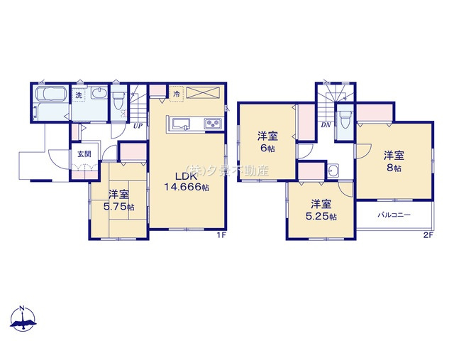 《仲介手数料無料》岩槻区府内２丁目41新築一戸建ていろどりアイタウンの間取り