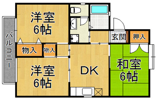 パセオ仁川の間取り
