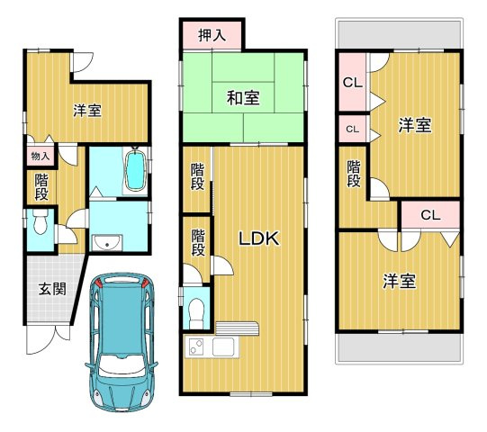 高石市東羽衣1丁目　中古戸建の間取り
