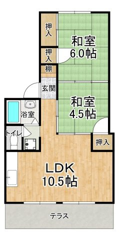 魚住Sハイツ35の間取り