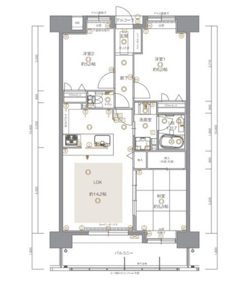 【間取り】 | アルバガーデンセントラルコート伊都の杜