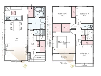 【間取り】 | 越谷市大竹2期　新築分譲住宅　全3棟 | 越谷市大字大竹2期　新築分譲住宅　全3棟

3号棟