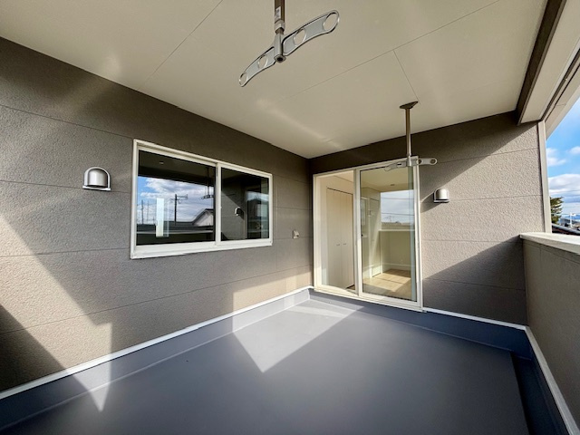 筑後市下北島第5　1号棟のバルコニー