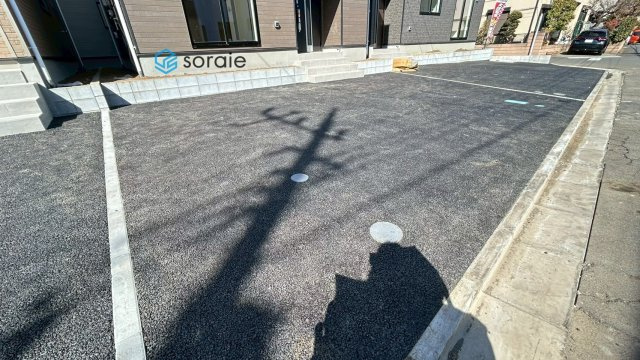 狭山市広瀬台第12全4棟　新築戸建　クレイドルガーデンの駐車場|令和8年２月19日撮影。