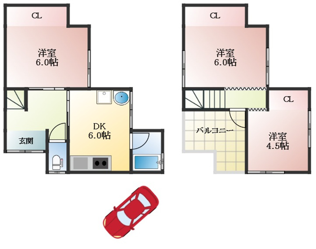 【間取り】 | 田辺２丁目戸建