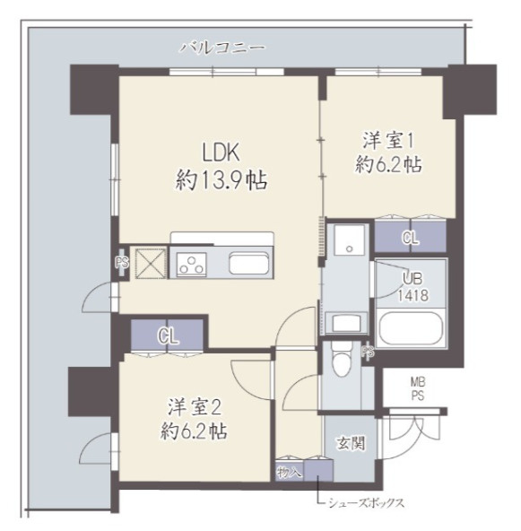 GRAND VILLASSE 福島の間取り