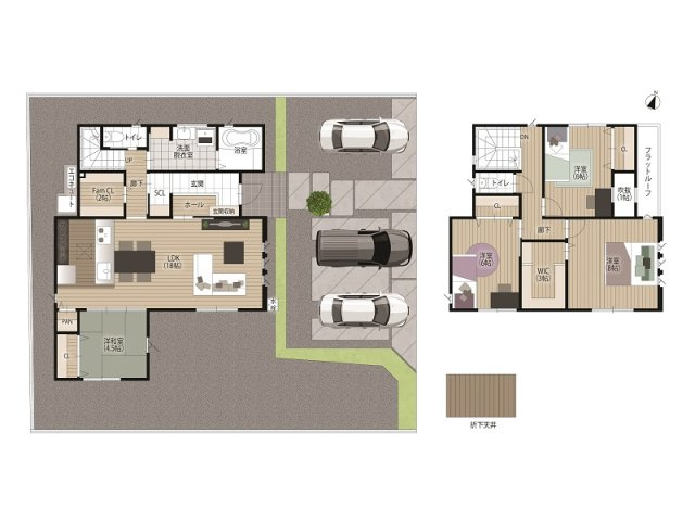 宇土市高柳町　4LDK新築戸建ての間取り