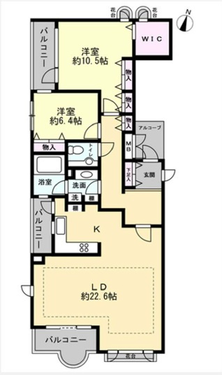 プレスティージュ苦楽園の間取り