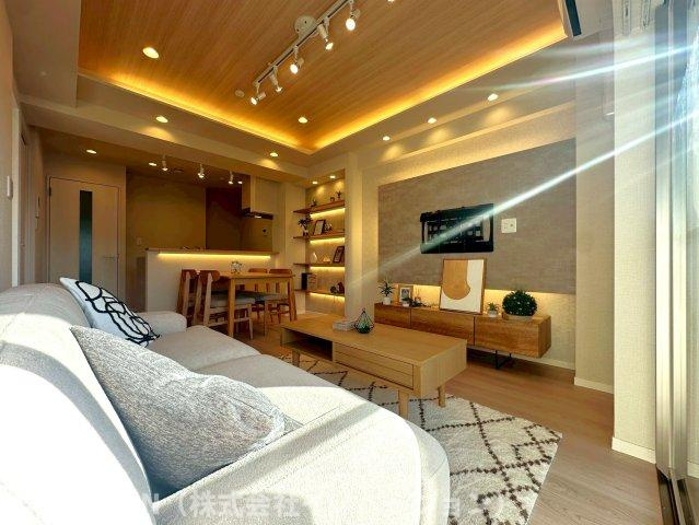 キャッスルマンション亀戸立花弐番館の居間・リビング|日差しがふんだんに注ぐ開放的なリビング！水回りの設備機器をはじめ、床や壁・天井やコンセントやスイッチ類まで全て新品交換するフルリフォームを行っています。
ぜひお気軽に見にいらしてください。