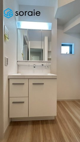 所沢市小手指南6期　新築戸建　リガーレの独立洗面台|3月12日撮影
