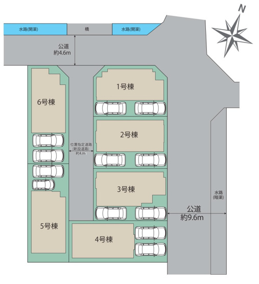 【区画図】 | 福岡市西区横浜1丁目　1号棟（全6棟）【仲介手数料無料・0円】 | 区画図です。1号棟