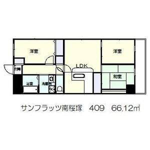 【間取り】 | サンフラッツ南桜塚