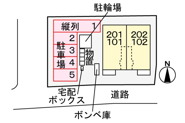メゾン大西Ⅱの区画図