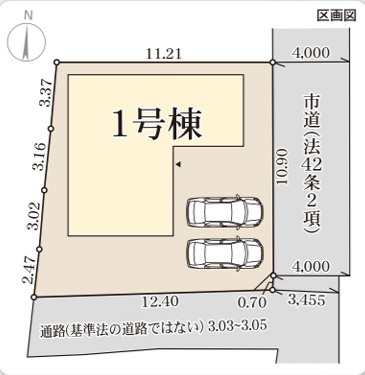 【区画図】 | リーブルガーデン奈良市東九条町第1９ | 区画図
