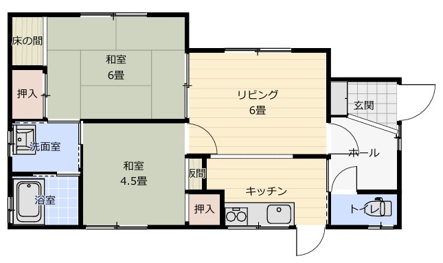 長府新松原町　中古住宅の間取り