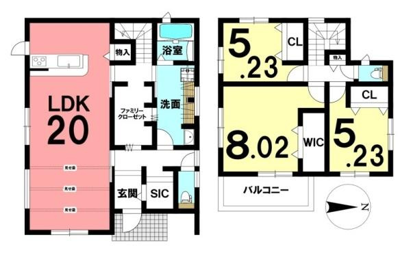 大和高田市西坊城 ２号地 ／新築一戸建の間取り