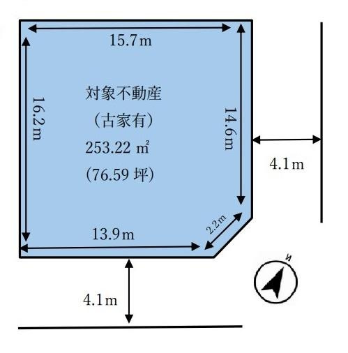 北葛城郡上牧町米山台２丁目の売地の土地図