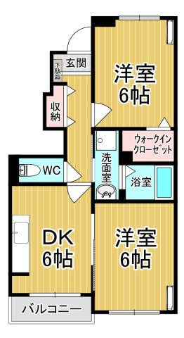【間取り】 | ヴァンヴェールⅡ | カップルさんにオススメのお部屋です♪