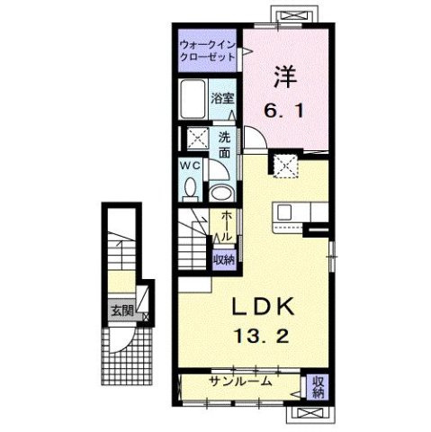 フォンテーヌⅢ　Ｃの間取り