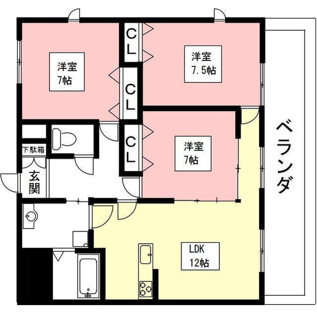 岐阜市粟野東２丁目のアパートの間取り