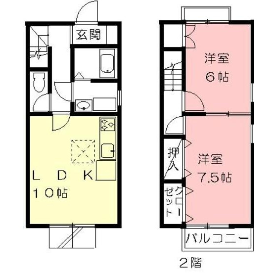 岐阜市日置江のアパートの間取り