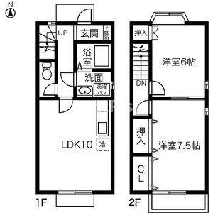 DUPLEX 西島Ⅱの間取り