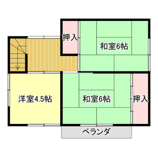 【間取り】 | 北中貸家 | ２階