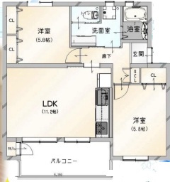 2LDKの暮らしやすい間取になります。