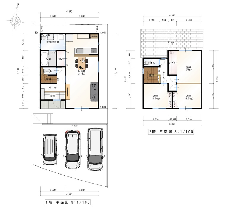 高知市福井町・S号地-建築条件付き-売土地の土地図＋建物プラン例|B号地