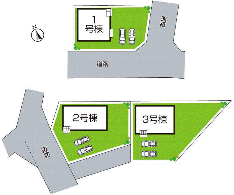 姫路市広畑区西蒲田　第17期　新築一戸建ての区画図|全３区画