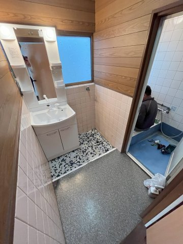 当新田 借家の洗面所